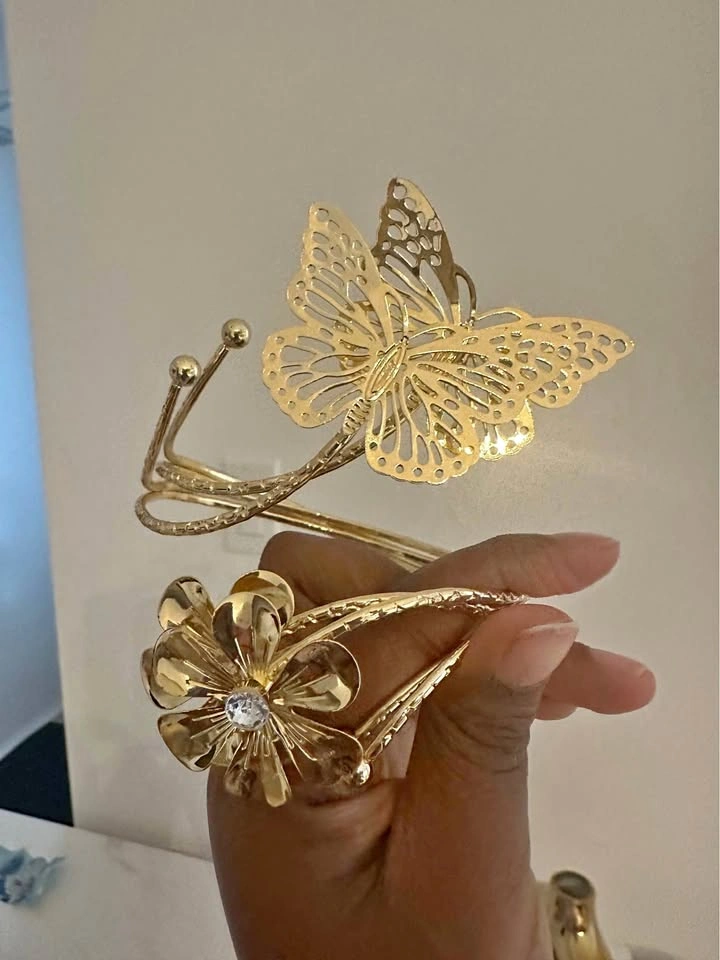 Golden butterfly curtain holder