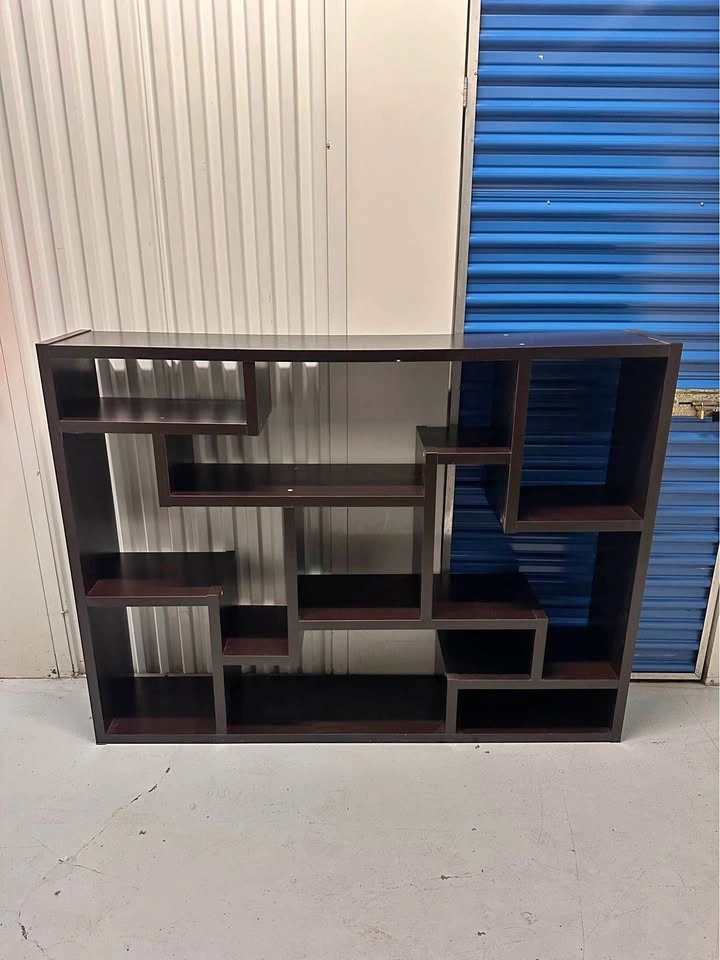 Modern Dark Brown Geometric Bookshelf (delivery available)