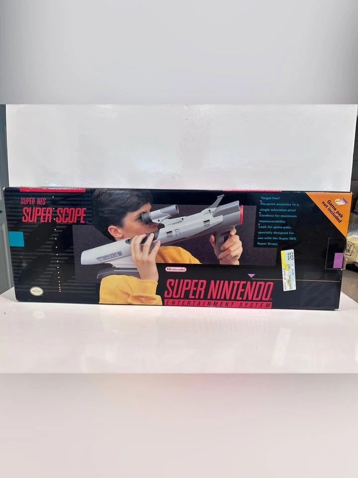 Nintendo SNES Super Scope Complete in Box CIB Receiver Manual Te