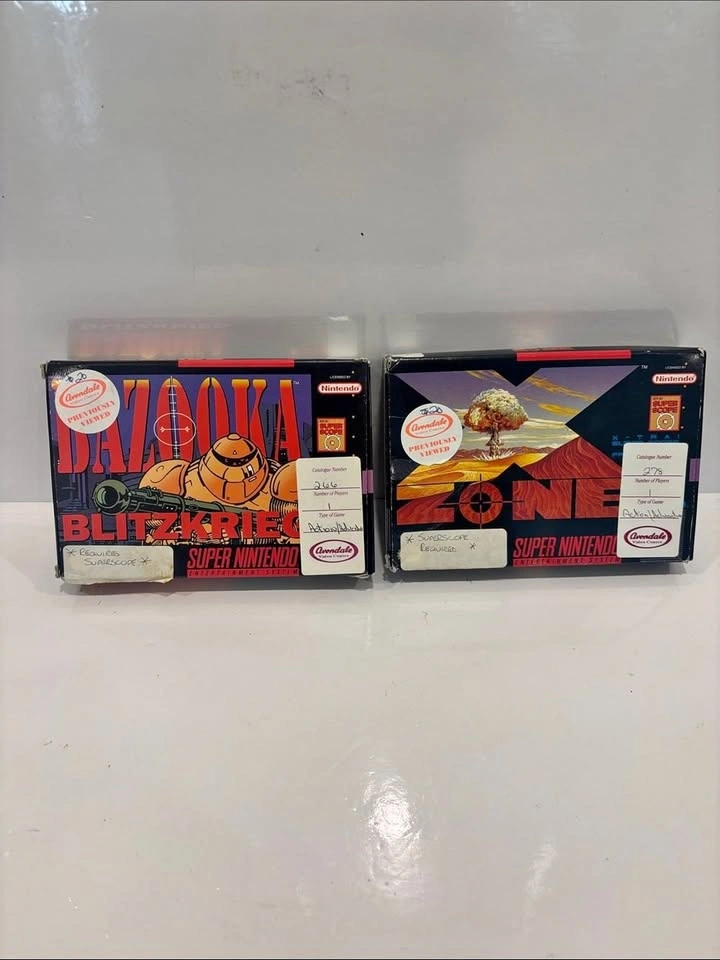SNES Super Scope X-Zone & Bazooka Blitzkrieg CIB