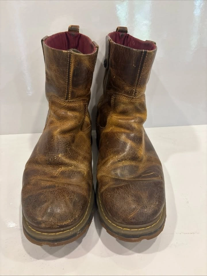 Vintage Dr. Martens Slip On Brown Leather Boots Mens 12 - photo 2