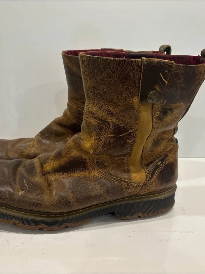 Vintage Dr. Martens Slip On Brown Leather Boots Mens 12 - photo 3