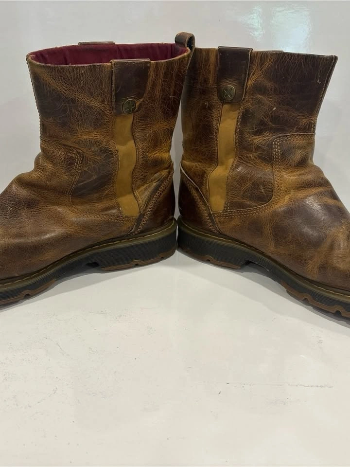 Vintage Dr. Martens Slip On Brown Leather Boots Mens 12 - photo 4