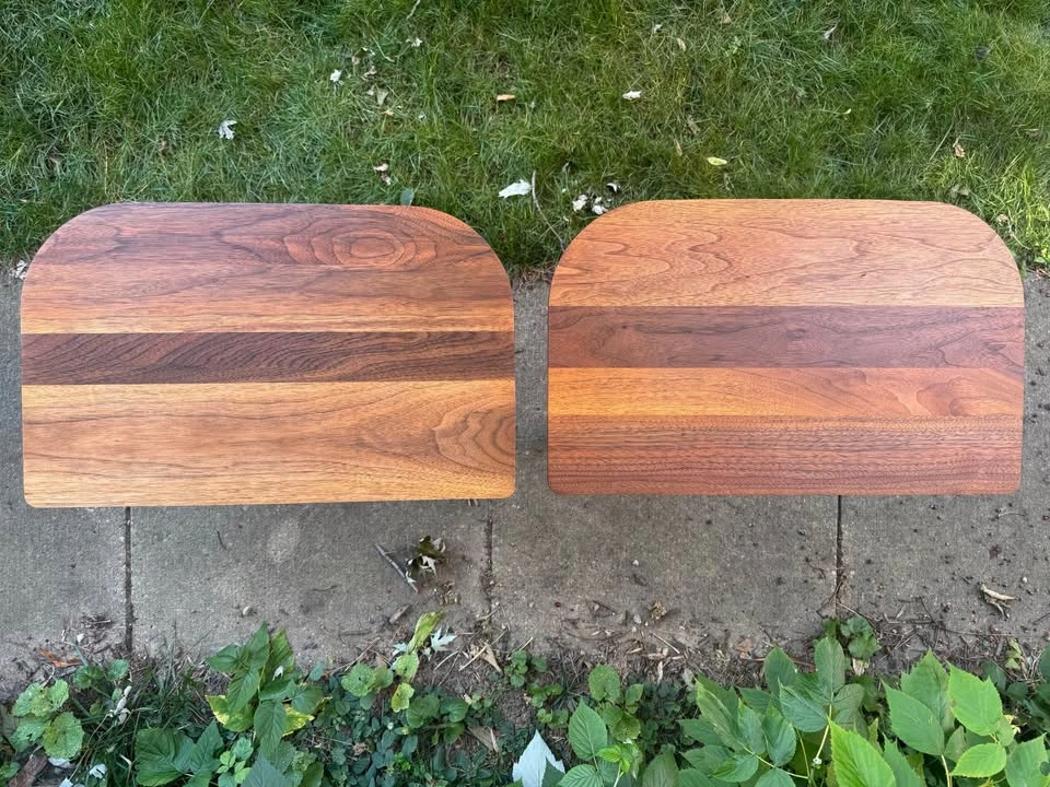 Pair of Solid Walnut MCM Side / End Tables – Just Completely Ref - photo 2