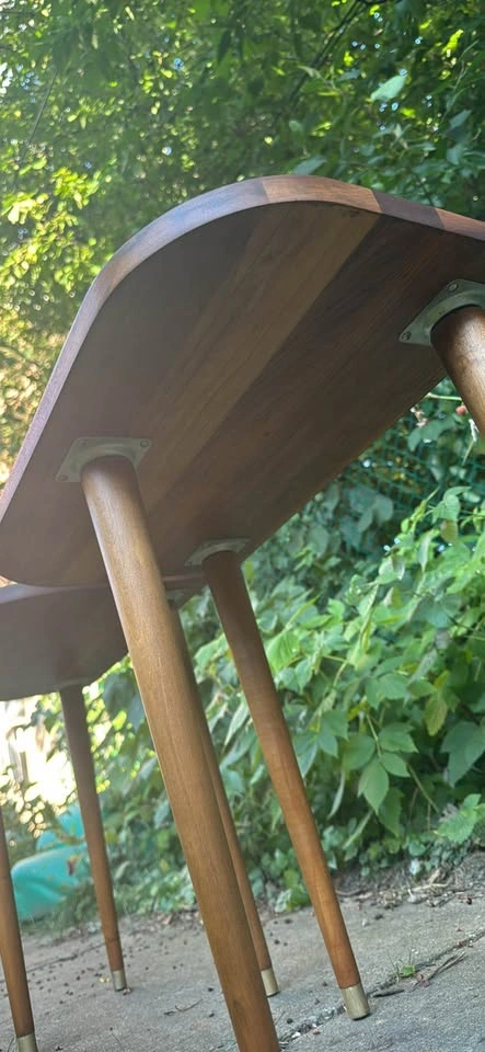 Pair of Solid Walnut MCM Side / End Tables – Just Completely Ref - photo 5