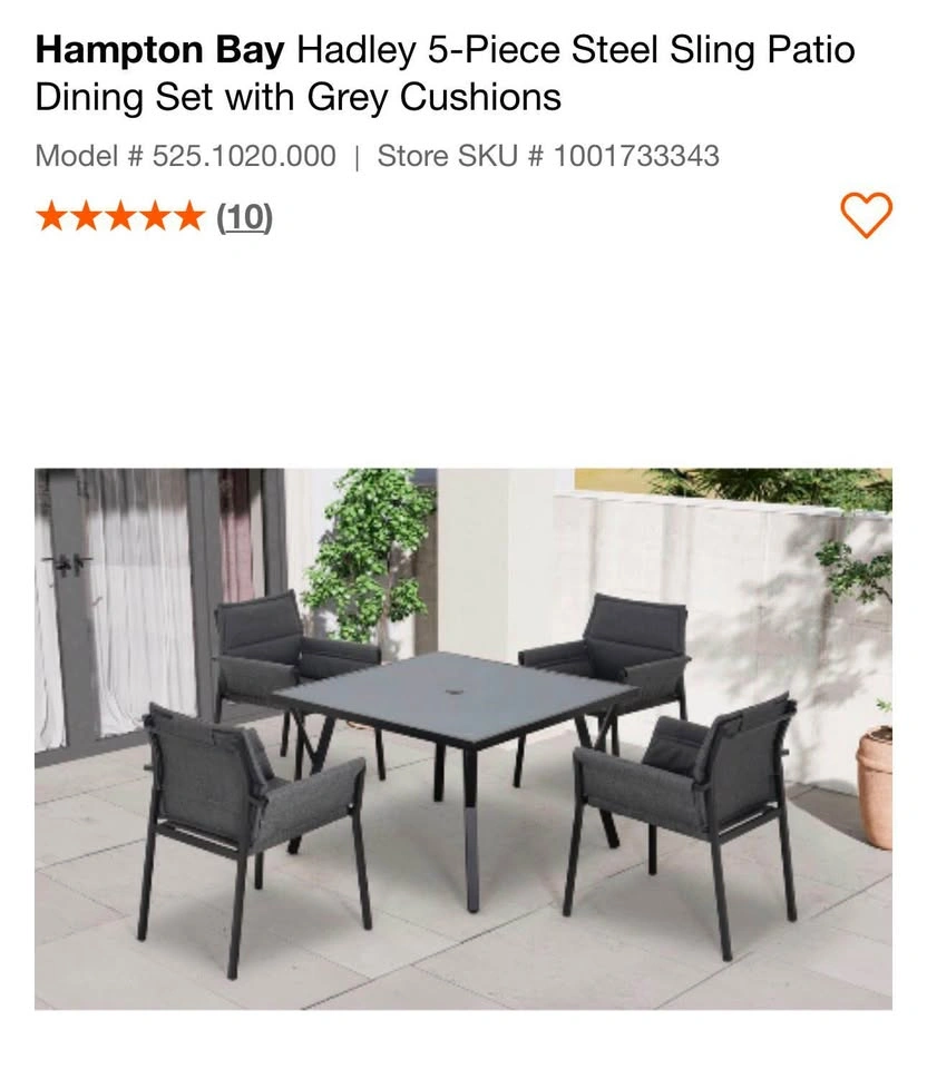 New in-box Hampton Bay hadley 5-pc patio set (retails 900) - photo 4