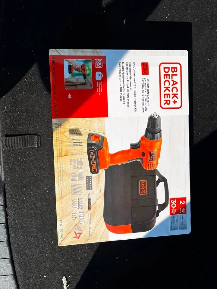 BLACK+DECKER 20V Cordless Drill Kit w/ Battery & 100-Pc Set - photo 5