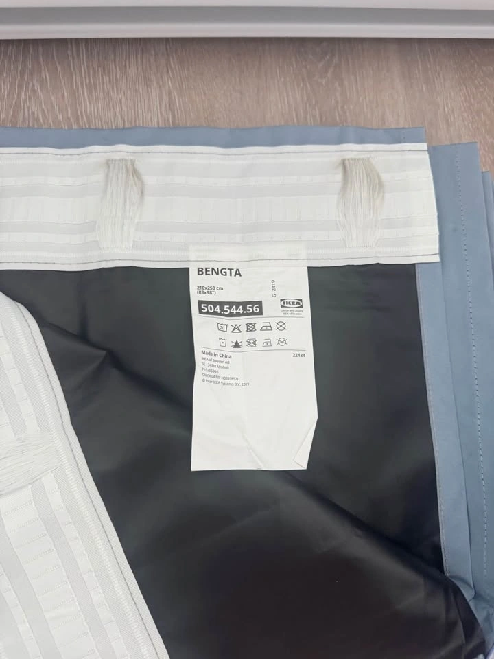 IKEA BENGTA Blackout Curtains – Light Blue (83" × 98") | 3 Avail - photo 3