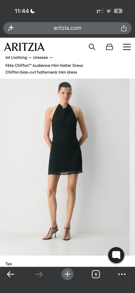 XS Aritzia chiffon halter neck dress - photo 3