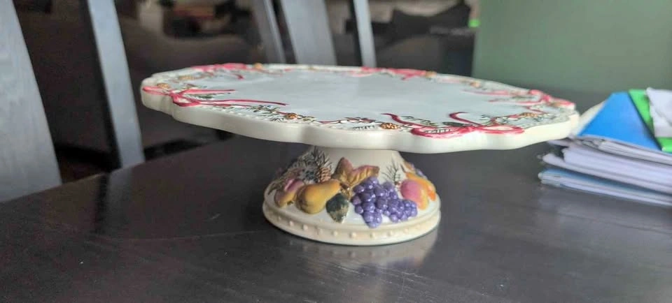 Ceramic Cake Stand with Fruit Base
