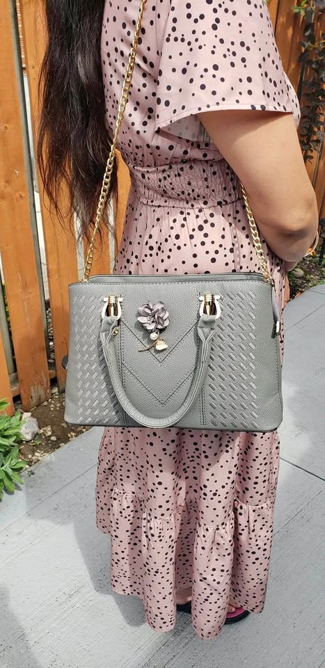 Grey Women’s Tote Bag with Shoulder Strap
