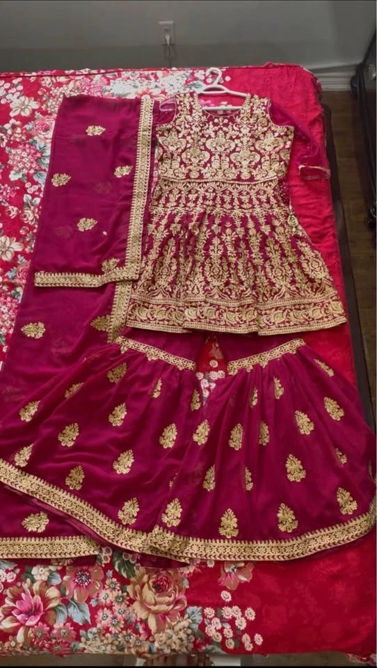 Pink & Gold Indian Sharara Suit - photo 2