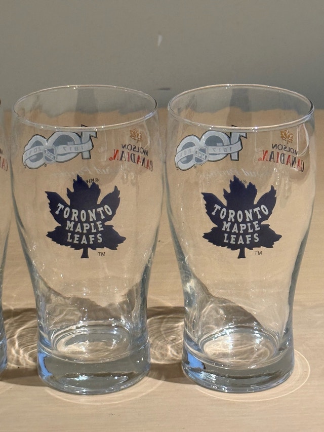 Toronto Maple Leafs Molson Canadian Beer Glasses - photo 3