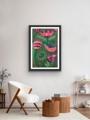Original Abstract Painting Modern Pop Art Blue Pink Green - photo 2