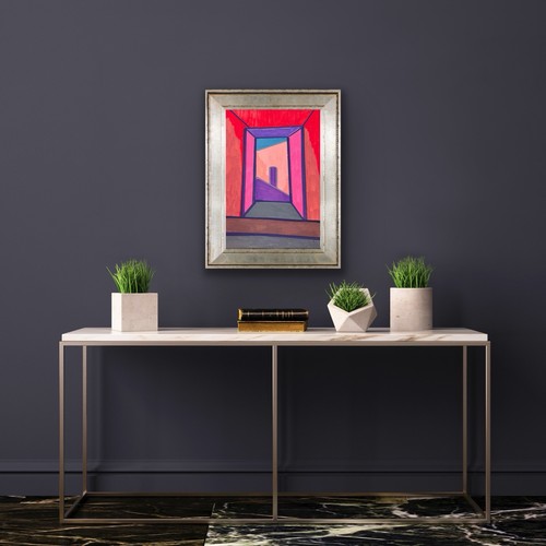 Original Abstract Geometric Architectural Painting Canvas - photo 2