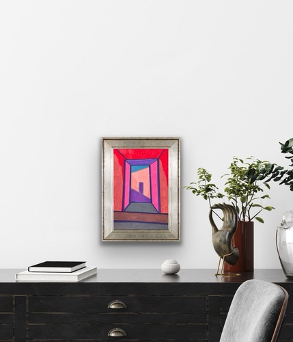 Original Abstract Geometric Architectural Painting Canvas - photo 3