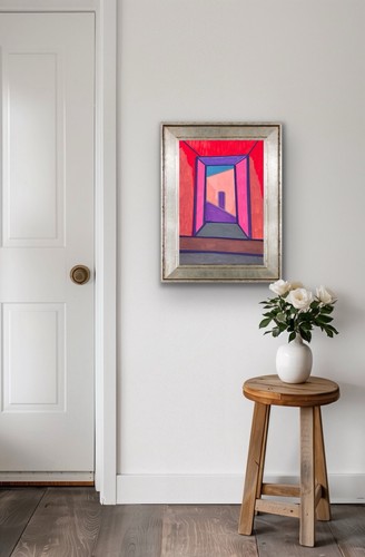 Original Abstract Geometric Architectural Painting Canvas - photo 5