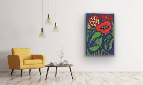 Original Abstract Painting Modern Pop Art Blue Yellow Green - photo 4