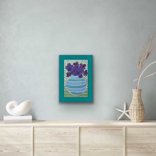 Flowers Floral Vase Original Art Painting By Annette Violet Sawe - photo 2