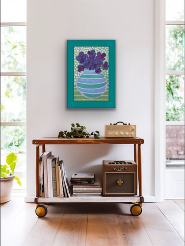 Flowers Floral Vase Original Art Painting By Annette Violet Sawe - photo 4