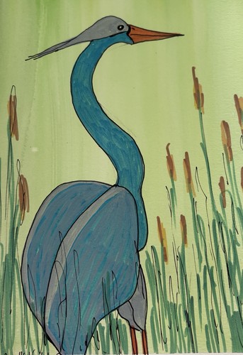 Heron, Wildlife, Wetlands, Rushes, Bird On Reeds