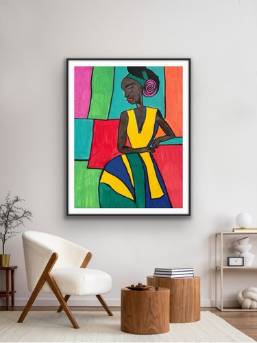 Original African American Woman Painting 9x12 Signed OOAK - photo 2
