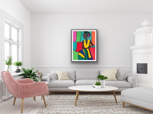 Original African American Woman Painting 9x12 Signed OOAK - photo 4