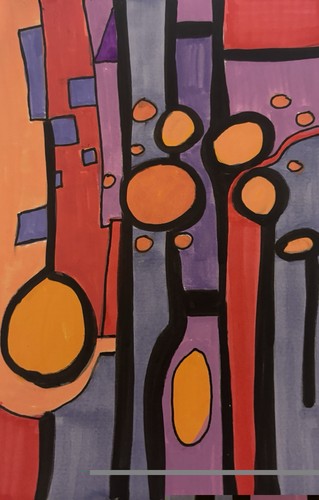 Original Abstract Painting Modern Pop Art Blue Yellow Green