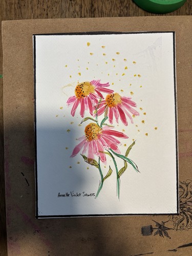 Flowers Garden OOAK Contemporary Blue Original Art Painting - photo 2