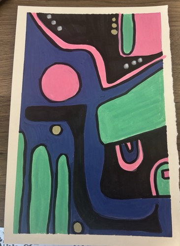 Original Abstract Acrylic Painting Modern Geometric Pop Art - photo 2