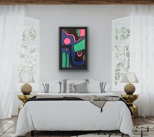 Original Abstract Acrylic Painting Modern Geometric Pop Art - photo 3