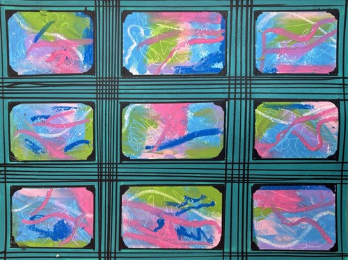 Abstract Teal Wall Art - OOAK Original Artwork