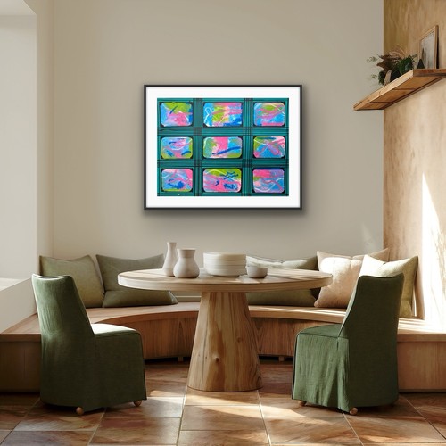 Abstract Teal Wall Art - OOAK Original Artwork - photo 2