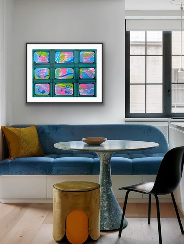 Abstract Teal Wall Art - OOAK Original Artwork - photo 3