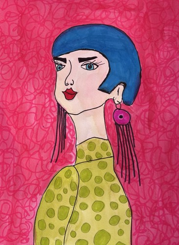 Woman, Fashion, Dress, Portrait, Bright Colours, Girl, OOAK