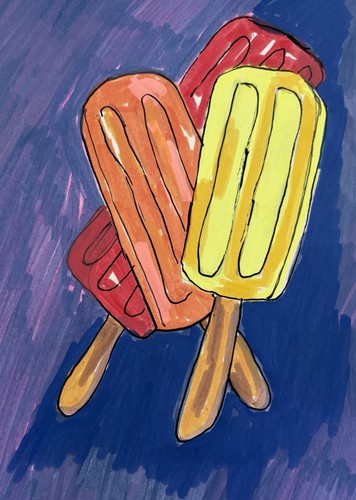 Lolly Pop, Popsicle, Ice Cream Original Art Painting