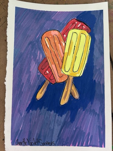 Lolly Pop, Popsicle, Ice Cream Original Art Painting - photo 2