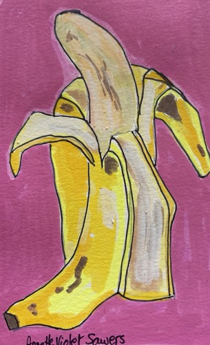 OOAK Original Fruit Banana Yellow Brown for sale by artist