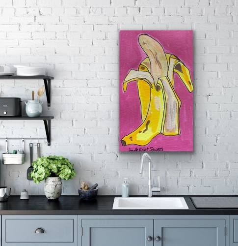 OOAK Original Fruit Banana Yellow Brown for sale by artist - photo 4