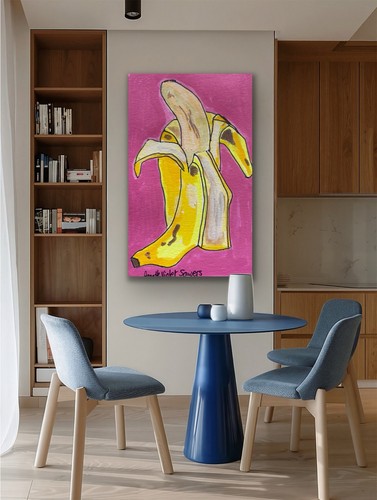 OOAK Original Fruit Banana Yellow Brown for sale by artist - photo 5
