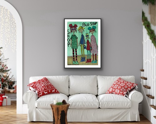 Girls Out Shopping, And Lunch, Original Art Painting - photo 3