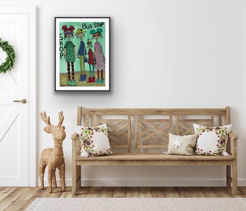 Girls Out Shopping, And Lunch, Original Art Painting - photo 5