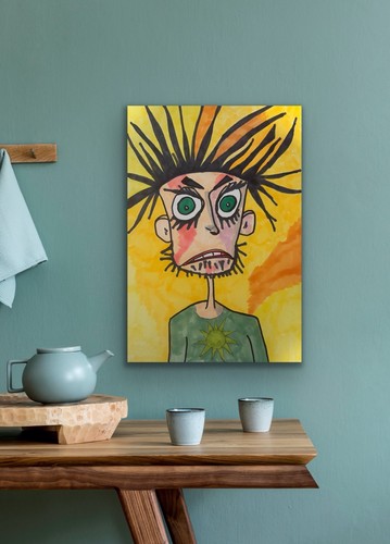 Original Abstract Acrylic Painting Modern Portrait Pop Art - photo 3