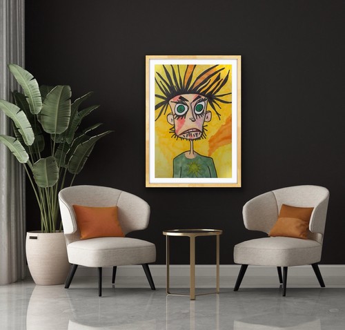 Original Abstract Acrylic Painting Modern Portrait Pop Art - photo 4