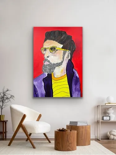 Guy Make Gay Bright Colours, Blue Purple Red Portrait