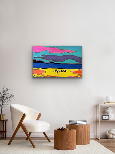 Landscape Seashore Contemporary Orig Art Painting Original OOAK - photo 2
