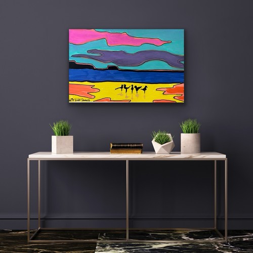 Landscape Seashore Contemporary Orig Art Painting Original OOAK - photo 3
