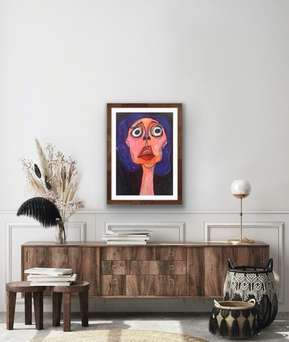 Original Abstract Acrylic Painting Modern Portrait Pop Art - photo 4