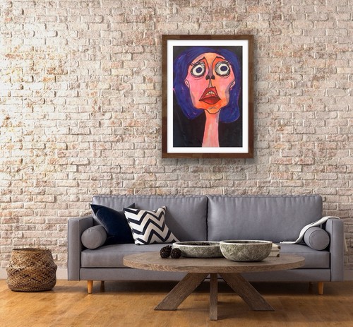 Original Abstract Acrylic Painting Modern Portrait Pop Art - photo 5