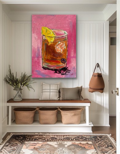 Drink Bourbon Coke Ice Cheers Original Art Painting - photo 5